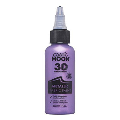Cosmic Moon - Metallic 3D Fabric Paint - 1.01fl oz - Purple - Textile paint for clothes, t-shirts, bags, shoes & canvas - color: Purple