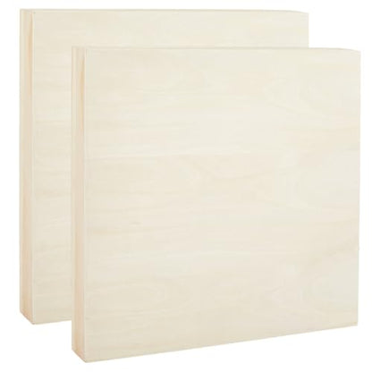 3PCS Unfinished Birch Wood Canvas Panels 12"x12", 1.5" Deep, Wooden Canvas Panel Boards for Acrylic Pouring Oil Painting DIY Crafts Art Projects Home Decor Studio Class - size: 12x12 Inch