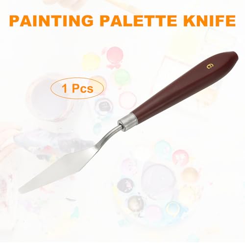 HARFINGTON Palette Knife Painting Tool 2.56" x 0.63" Stainless Steel Art Spatula Pallet Knives Scrapers Tools with Plastic Handle for Acrylic Oil Canvas Mixing Spreading, Red/Silver - size: 2.56" x 0.63"
