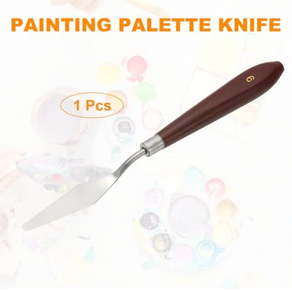 HARFINGTON Palette Knife Painting Tool 2.56" x 0.63" Stainless Steel Art Spatula Pallet Knives Scrapers Tools with Plastic Handle for Acrylic Oil Canvas Mixing Spreading, Red/Silver - size: 2.56" x 0.63"