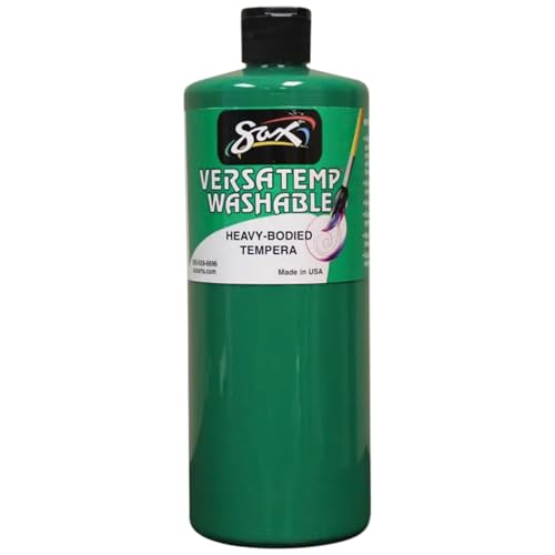 Sax Washable Versatemp Heavy Bodied Tempera Paint, Green, 1 Quart
