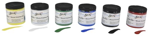 Sax True Flow Water Soluble Block Printing Inks, Assorted Colors, Set of 6 - 1429281