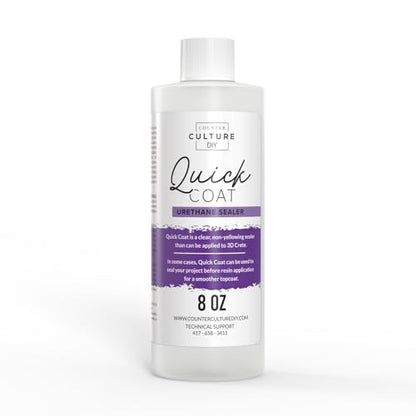 Counter Culture DIY Clear Quick Coat Sealer for Resin Art, 8 oz Bottle, Epoxy Supplies for Coating & Casting, Tumblers, Keychains, Jewelry, Outdoor Sign Waterproofing, No VOC - size: 8 oz