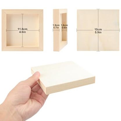 20 Pack 6 x 6 Inch Wood Panels, 6 inch Square Wooden Canvas Boards for Crafts, Painting, and DIY Art Projects - size: 20 Pack 6 x 6 Inch