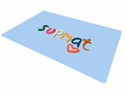 Home Essential, Supmat XL, Super Versatile Extra Large and Thick Heat Resistant Silicone Mat, Counter Mat (Serenity Blue) - color: Serenity Blue, size: X-Large