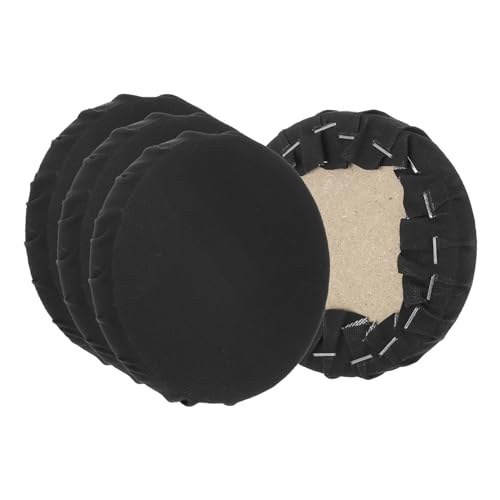PATIKIL Stretched Canvas, 6 Pcs 4" x 4" Round Canvas for Painting Primed Cotton Blank Canvas for Acrylics Oil Watercolor Paints, Black - color: Black, size: 4" x 4"