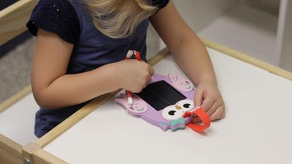 Boogie Board Sketch Pals Owl 4” LCD Writing Tablet for Kids – Reusable Mess-Free Drawing Pad with Tethered Stylus – Clip-On Travel Doodle Board Toy – Ages 3+ - style: Izzy Owl