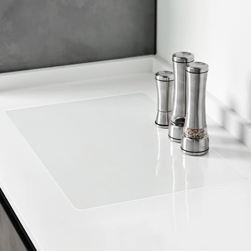 KR KITCHENRAKU Clear Silicone Mat for Kitchen Counter 23.6" Wx15.7 L, Large Silicone Countertop Protector, Nonskid Heat Resistant Desk Saver Pad, Multipurpose Mat, Placemat (1)