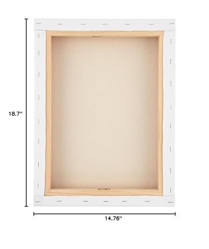 SoHo Urban Artist, 14x18 Heavyweight Stretched Cotton Canvas for Painting - 1.5" Deep- 3 Pack, Triple Primed, 100% Cotton Canvas, Archival, Universal Primed for Oil, Acrylic, Alkyd, Mixed Media - size: 14"x18"