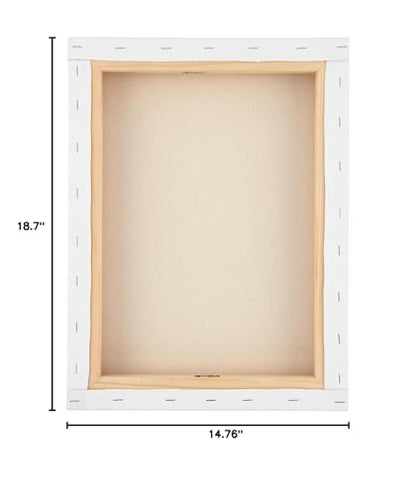 SoHo Urban Artist, 14x18 Heavyweight Stretched Cotton Canvas for Painting - 1.5" Deep- 3 Pack, Triple Primed, 100% Cotton Canvas, Archival, Universal Primed for Oil, Acrylic, Alkyd, Mixed Media - size: 14"x18"