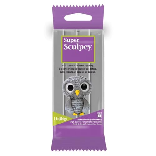 Super Sculpey Professional Quality Oven-Bake Polymer Clay, Gray, 1 lb. (Pack of 3) - size: Gray, 1 lb. (Pack of 3)