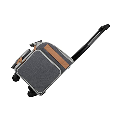 Everything Mary 4 Wheels Collapsible Deluxe Sewing Machine Storage Case - Rolling Trolley Carrying Bag for Brother, Singer - color: Heather Grey