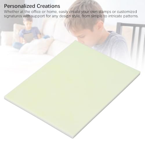 Anu Limen Rubber Carving Block for Stamp Making Printmaking Intricate Designs 20 X 15 X 0.5CM Rose White(Green) - color: Green