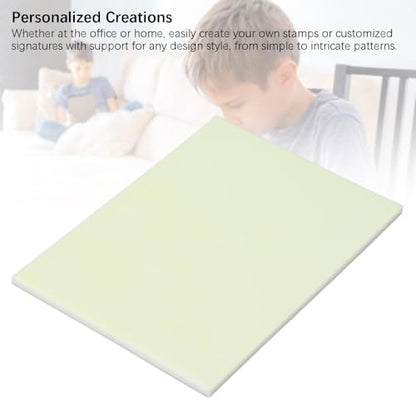 Anu Limen Rubber Carving Block for Stamp Making Printmaking Intricate Designs 20 X 15 X 0.5CM Rose White(Green) - color: Green