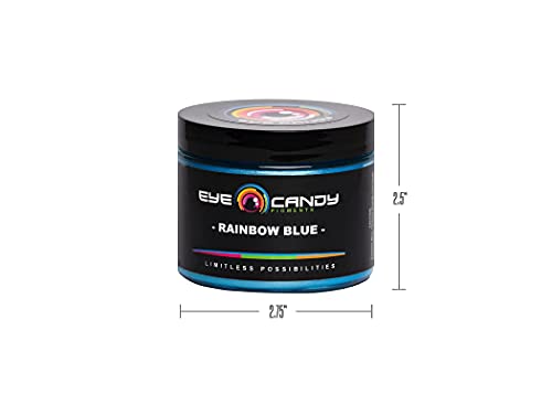 Eye Candy Mica Powder Pigment “Rainbow Blue” (50g) Multipurpose DIY Arts and Crafts Additive | Woodworking, Epoxy, Resin,Natural Bath Bombs, Paint, Soap, Nail Polish, Lip Balm - color: Rainbow Blue