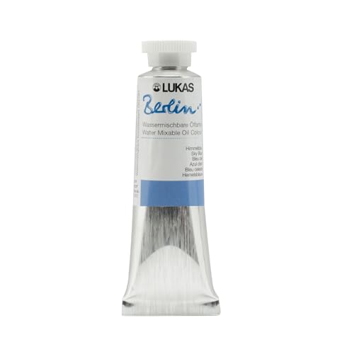 Lukas Berlin Pro Artists Water Mixable Oil Paint 37 ml Tube Sky Blue, Water Soluble, Lightfast Pigments, Quick Drying, Easy Clean-Up, Eco-Friendly, Professional Quality, 40 Color Range - color: Sky Blue, size: 1.25 Fl Oz (Pack of 1)
