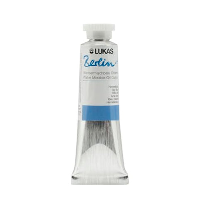Lukas Berlin Pro Artists Water Mixable Oil Paint 37 ml Tube Sky Blue, Water Soluble, Lightfast Pigments, Quick Drying, Easy Clean-Up, Eco-Friendly, Professional Quality, 40 Color Range - color: Sky Blue, size: 1.25 Fl Oz (Pack of 1)