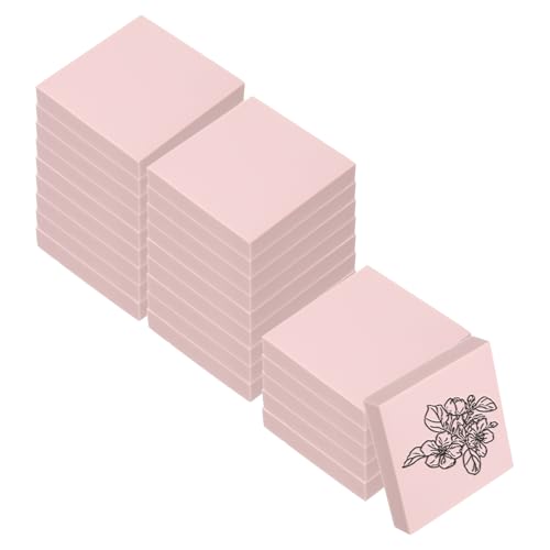 PATIKIL 24Pcs 2X2" Rubber Carving Blocks, Soft Linoleum Art Carving Block Square Crafts Stamp Making for Printmaking Stamps Carving Supplies, Pink - color: Pink
