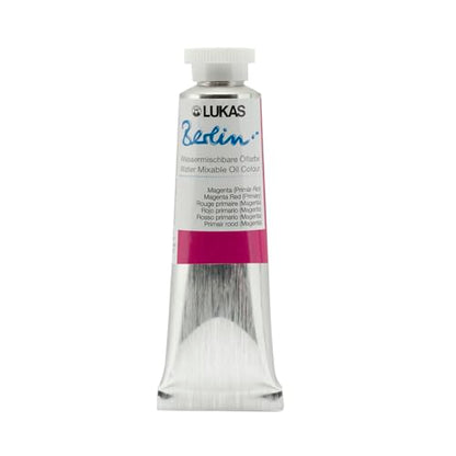 Lukas Berlin Pro Artists Water Mixable Oil Paint 37 ml Tube Magenta Red (Primary), Water Soluble, Lightfast Pigments, Quick Drying, Easy Clean-Up, Eco-Friendly, Professional Quality, 40 Color Range - color: Magenta Red (Primary), size: 1.25 Fl Oz (Pack of