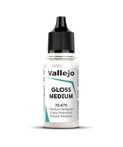 Vallejo - Gloss Medium 18 ml. (0.60 fl.oz.) | High-Transparency, High-Gloss Acrylic Medium for Model Building - color: Gloss Transparent, size: 0.6 Fl Oz (Pack of 1)