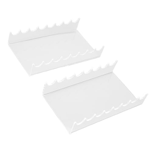 Zunate 2PCS Clear Acrylic Makeup Brush Holder & Drying Rack, 8-Slot Horizontal for Vanity, Paint Brushes, Pens, Eyeliners