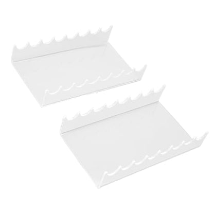 Zunate 2PCS Clear Acrylic Makeup Brush Holder & Drying Rack, 8-Slot Horizontal for Vanity, Paint Brushes, Pens, Eyeliners