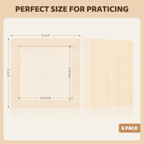 HANSILK Wood Art Boards - 6x6 Wood Canvas Panels Kit for Acrylic Pouring, Oil & Acrylic Painting, DIY Crafts - Premium Unfinished Wood Canvas Boards -6 Pack Studio Boards for Artists & Hobbyists - size: 6*6-6