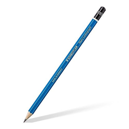 Staedtler Mars Lumograph 4B Graphite Art Drawing Pencil, Medium Soft, Break-Resistant Bonded Lead, 12 Pack, 100-4B - color: 4B