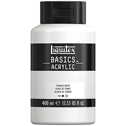 Liquitex BASICS Acrylic Paint, 400ml (13.5-oz) Bottle, Titanium White - color: Titanium White, size: 13.5 Fl Oz (Pack of 1)