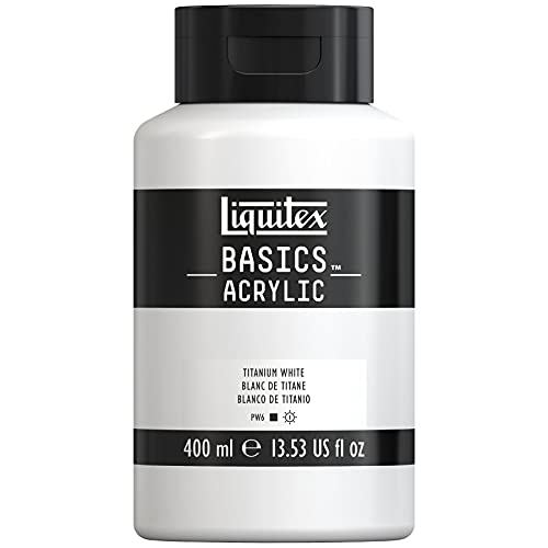 Liquitex BASICS Acrylic Paint, 400ml (13.5-oz) Bottle, Titanium White - color: Titanium White, size: 13.5 Fl Oz (Pack of 1)