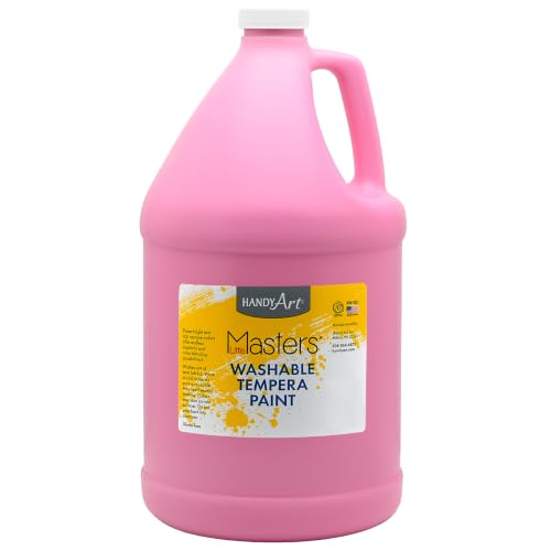 Handy Art Little Masters Washable Tempera Paint, Pink, Gallon 128 oz | Bright & Mixable, High Opacity, Washable Colors for Classroom, Students, Kids, Young Artists, Safe & Non-Toxic, Made in USA - color: Pink, size: 128 Fl Oz