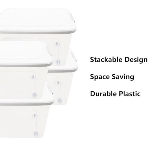 Plastic Bin with Lid, 1PCS Transparent Storage Box Office Container with Lids Platic Hangers Office Storage Bins Clothes Hangers Wardrobe Sundries Organizer - size: 56*40*31cm/22*15.74*12.2"