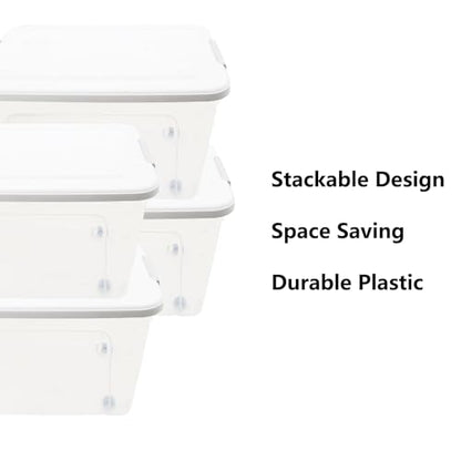 Plastic Bin with Lid, 1PCS Transparent Storage Box Office Container with Lids Platic Hangers Office Storage Bins Clothes Hangers Wardrobe Sundries Organizer - size: 63*45*35cm/24.8*17.71*13.77"