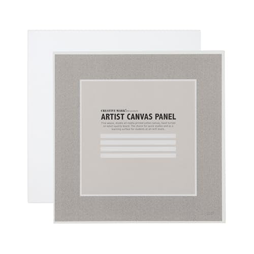 Creative Mark Cotton Canvas Panels 8x8" - 12 Pack - Professional Quality Fine Weave Acrylic Primed Artist Canvas Boards for Painting, Acrylics, Studios, & More - size: 8x8" - 12 Pack