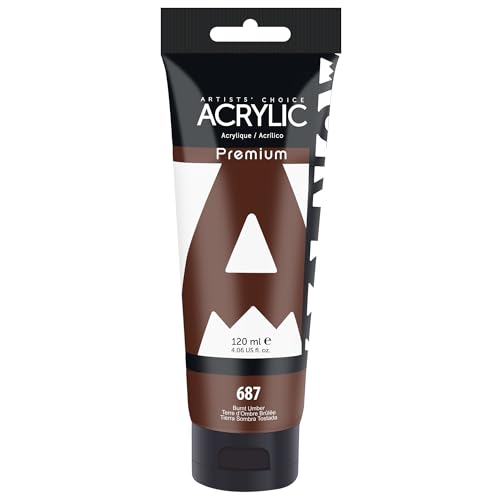 AUREUO Burnt Umber Acrylic Paint, 4 Fl Oz / 120ml Single Tube, Rich Pigment Art Craft Paints for Canvas, Rocks, Wood, Ceramic, Fabric - Art Supplies for Beginners, Professionals, Artists - color: Burnt Umber, size: 4 Fl Oz (Pack of 1)