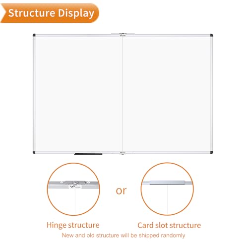 VIZ-PRO Magnetic Foldable Whiteboard, 48 x 48 Inches, Dry Erase Wall Mounted Board for School Office and Home - size: 48"W x 48"H