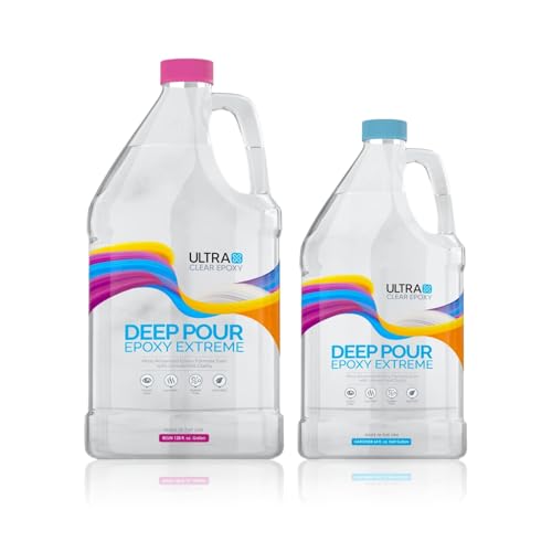 Ultra Clear Deep Pour Epoxy Resin and Hardener for Countertops, River Tables, Art Resin, DIY, Tumblers | Scratch Resistant, Low Odor, Bubble Free Epoxy Primer (1.5 Gallons) - size: 1.5 Gallons