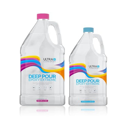 Ultra Clear Deep Pour Epoxy Resin and Hardener for Countertops, River Tables, Art Resin, DIY, Tumblers | Scratch Resistant, Low Odor, Bubble Free Epoxy Primer (1.5 Gallons) - size: 1.5 Gallons