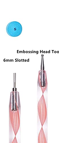 Spiral Dual Head Quilling Slotted Tool Embossing Cardstock Paper Flowers Nail Art Dotting Tools Point Drill Creasing Pen Pottery Ceramics Clay Sculpting Tool (Pink)
