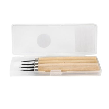 Wood Carving Tool 4 Pc Set,Small Wood Paddle, Sharpener Rubber Stamp Knives Micro Carving Tool Carving Tools Set (#1) 4pcs Wood Knife Manual (Number one)