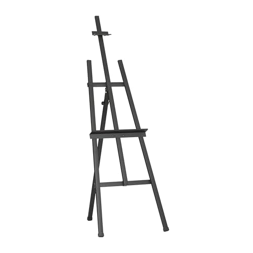 Studio Designs Museum Display Easel – Heavy-Duty Steel Stand for Painting, Sketching, Photography, Gallery & Event Signage, Posters, Home Décor – Adjustable, Foldable, 68″ Height, Black - color: Black