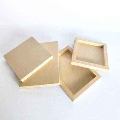 6 Pack 6 x 6 inch Wood Art Paint Boards, Unfinished Wood Canvas Panels for Crafts, Painting Canvas, DIY Art Gifts, Pouring, Arts Use with Oils, Acrylics (6×6 inch 6 Pack) - size: 6×6 inch 6 Pack