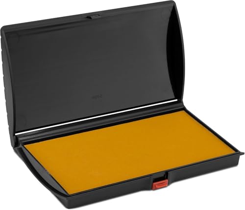 Large Premium Dark Yellow Ink Stamp Pad - 3" by 6" - Quality Felt Pad - Case with Closing snap - color: Dark Yellow, size: 3" x 6"