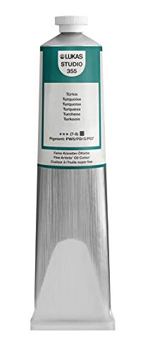 Lukas Studio Artist Oil Color Paints - High-pigment oil paint made with natural binder for artist, painting, & more! - [Turquoise - 200 mL] - color: Turquoise, size: 6.76 Fl Oz (Pack of 1)