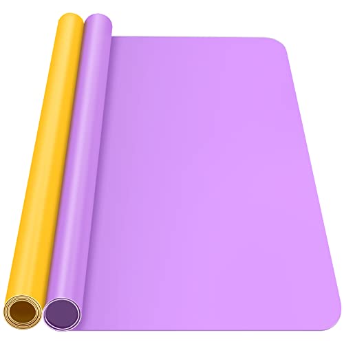 Silicone Mat, IKOCO 15.7"x 11.8" Silicone Craft Mat for Playdough A3 Large Nonstick Resin Molds Sheets for Epoxy Resin Jewelry Casting, Purple and Yellow - color: Purple&Yellow, size: 15.7''*11.8''