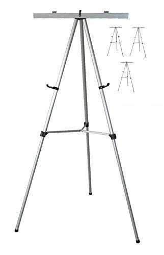 Lightweight Aluminum Flip-Chart Presentation Easel, Silver (4 Pack) - color: Silver, size: 4 Easels