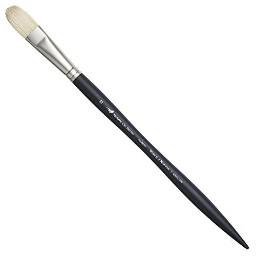 Winsor & Newton Artists' Oil Hog Paint Brush, Long Handle Size 10, Filbert - size: #10, style: Filbert