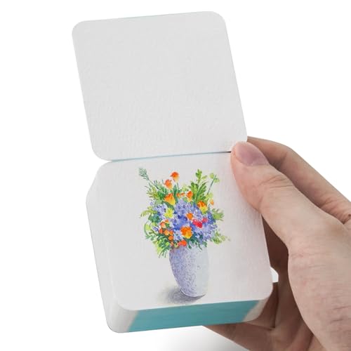 Lightwish 60 Sheets Mini Watercolor Sketchbook 2.6 * 2.6'' Cold Press 300gsm/140lb, Travel Size Portable Tearable Square Painting Notebook, Square Watercolor Sketch Book Art Paper Sketchbook - size: 2.6*2.6in