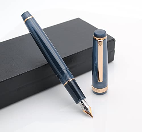 JINHAO 82 Fountain Pen with Gold Clip (F Nib 0.5mm, Caribbean Sea Blue) - color: Caribbean Sea Blue