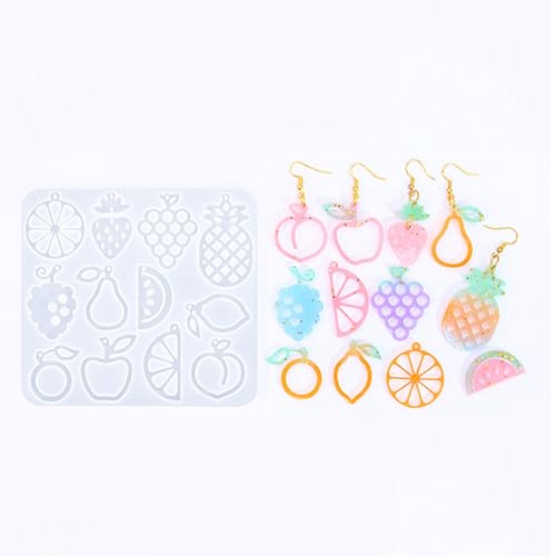 1PC Fruit Shape Pendant Silicone Molds Summer Style Resin Epoxy Casting Molds for Earring Necklace Keychain Charms Pendants Jewelry Making DIY Gem Cabochon Craft Supplies White 110x120x4mm - color: White-17